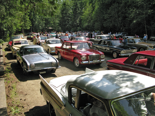 Many Parked Studebakers